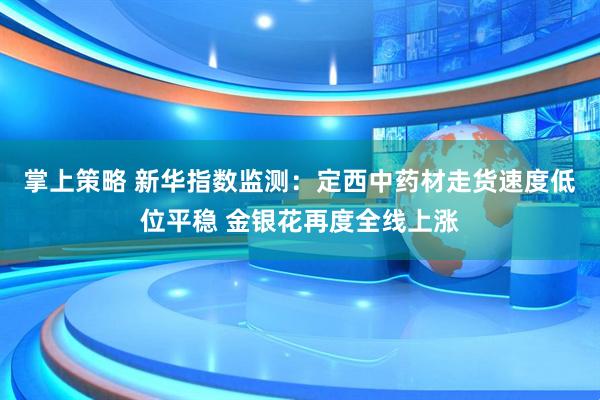 掌上策略 新华指数监测：定西中药材走货速度低位平稳 金银花再度全线上涨